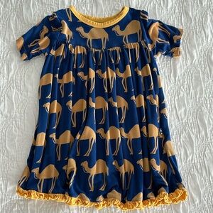 Kickee Pants Camel dress in 18-24M. EUC.